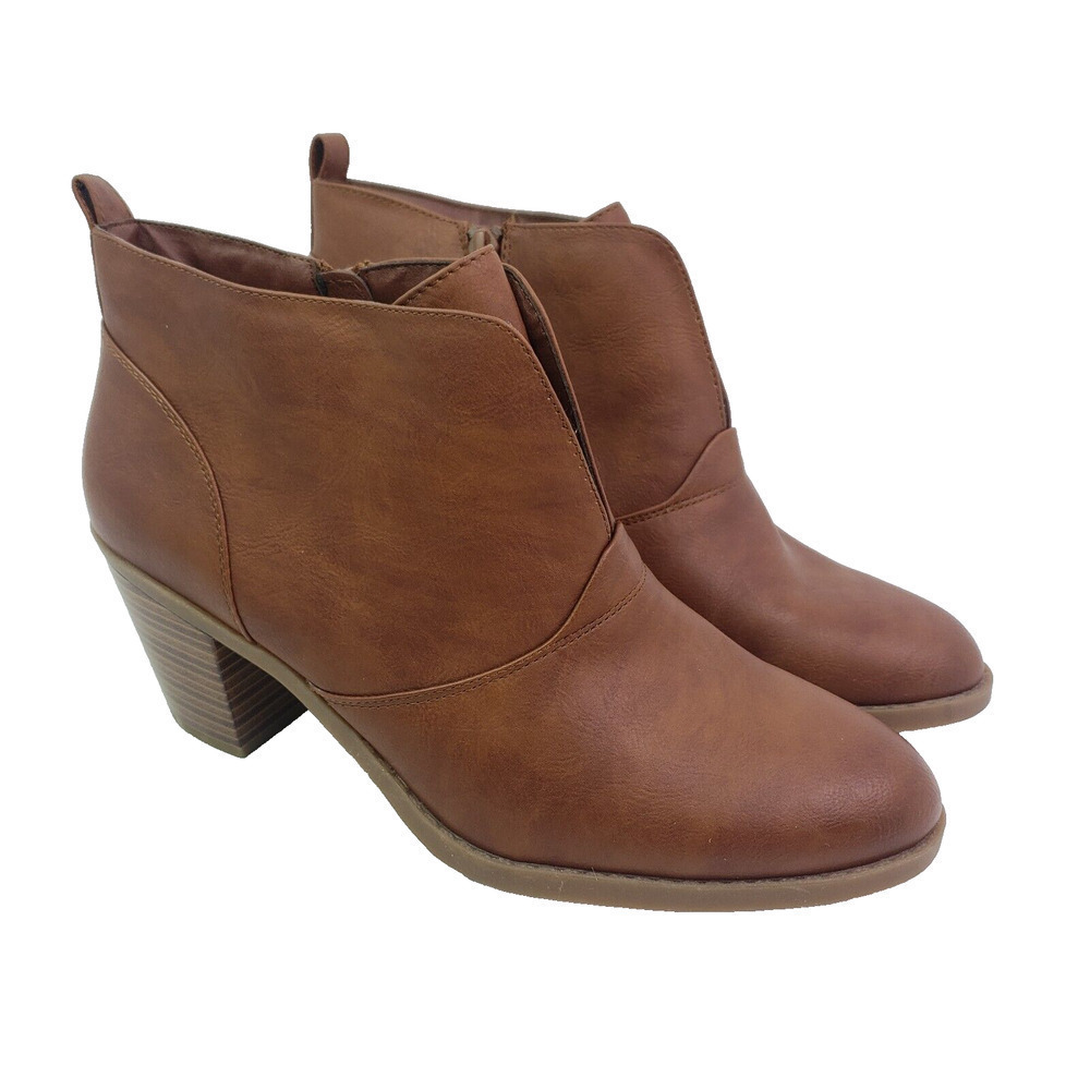 Kim Rogers Womens Size 10 Cognac Brown Casual Formal Ankle Booties Shoes